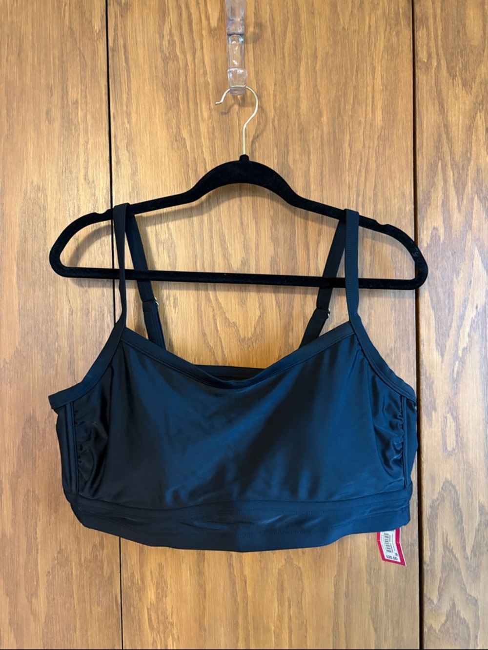 Xhilaration Black Swim Bikini Top with Adjustable Straps